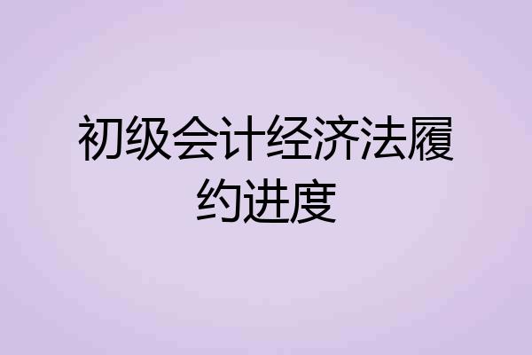 初级会计经济法履约进度