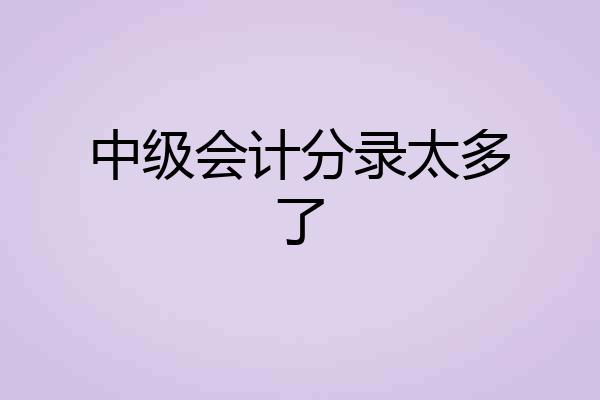 中级会计分录太多了