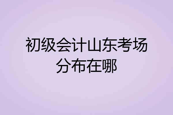 初级会计山东考场分布在哪