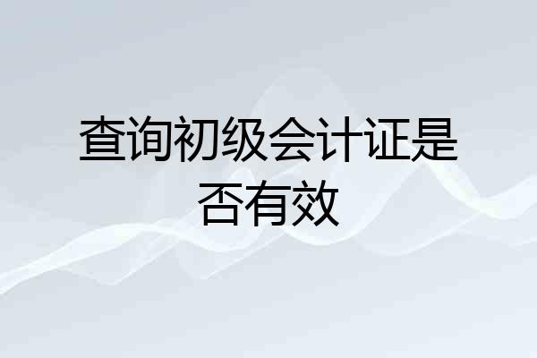 查询初级会计证是否有效