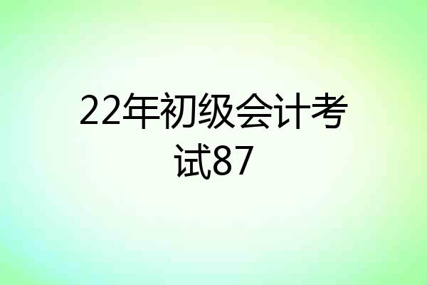 22年初级会计考试87