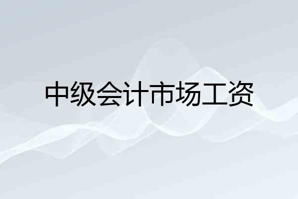 中级会计市场工资