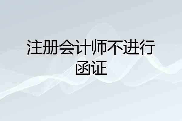注册会计师不进行函证
