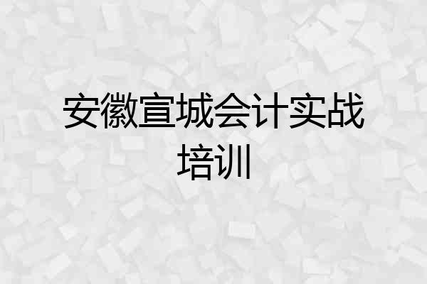 安徽宣城会计实战培训