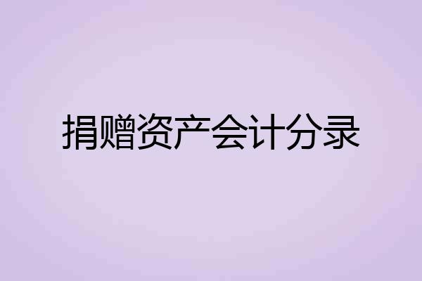 捐赠资产会计分录