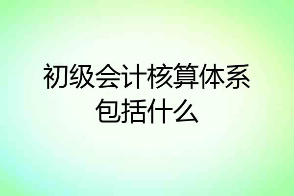 初级会计核算体系包括什么