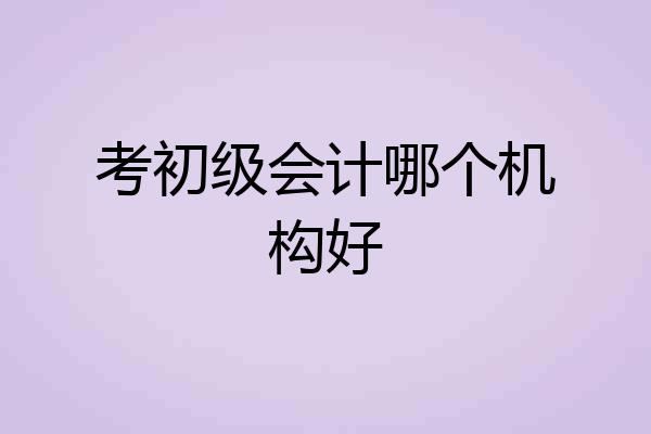 考初级会计哪个机构好