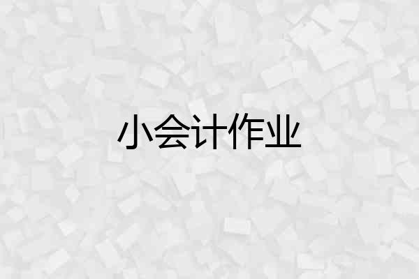 小会计作业