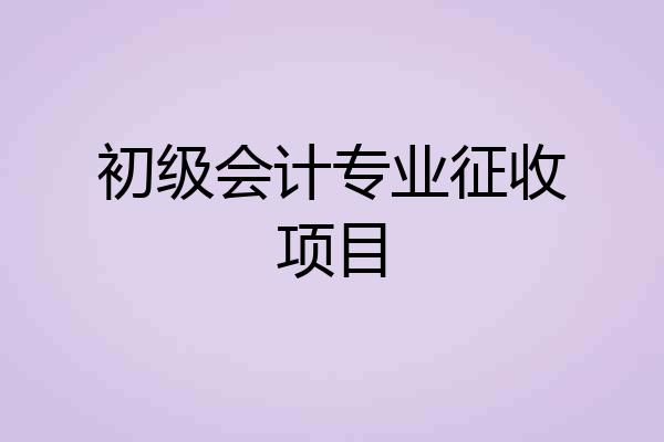 初级会计专业征收项目
