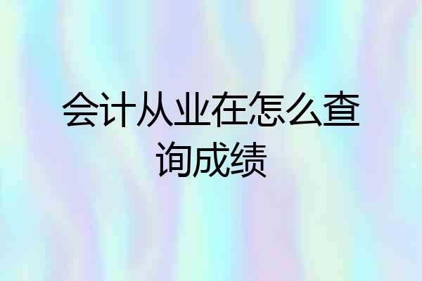 会计从业在怎么查询成绩