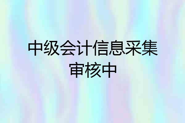 中级会计信息采集审核中