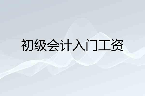 初级会计入门工资