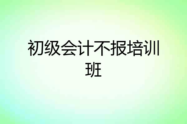 初级会计不报培训班