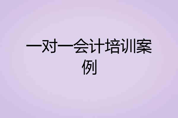 一对一会计培训案例