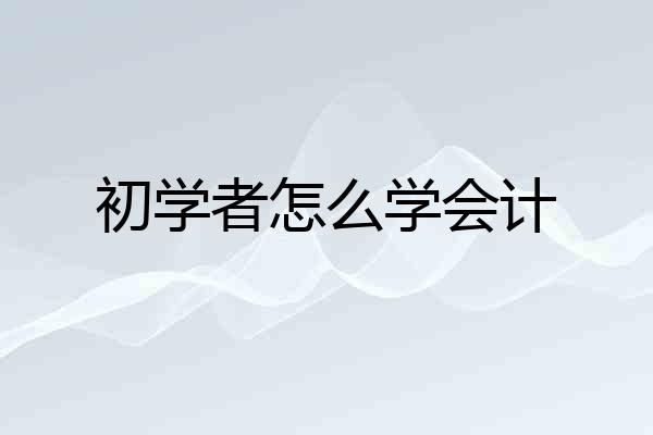 初学者怎么学会计