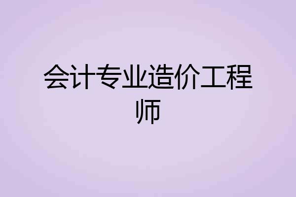会计专业造价工程师