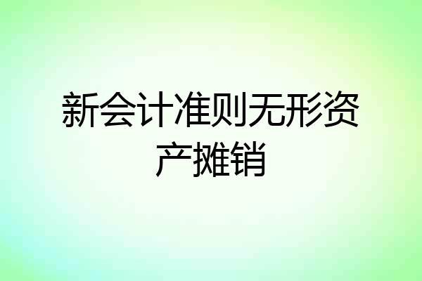 新会计准则无形资产摊销