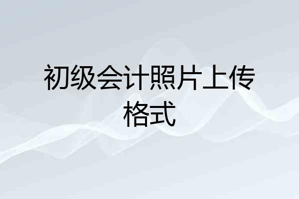初级会计照片上传格式