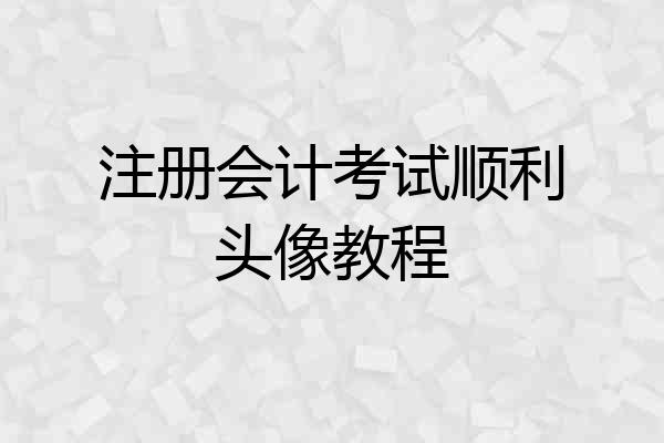 注册会计考试顺利头像教程