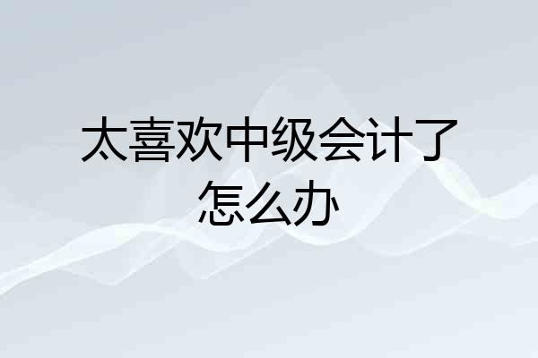 太喜欢中级会计了怎么办