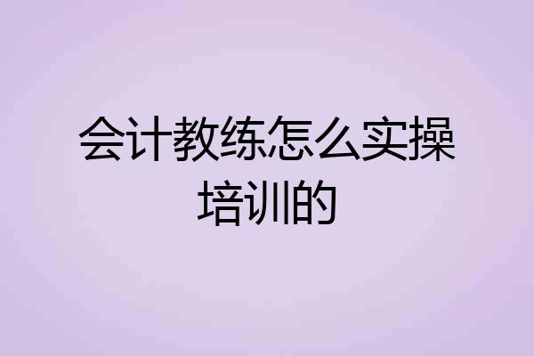 会计教练怎么实操培训的