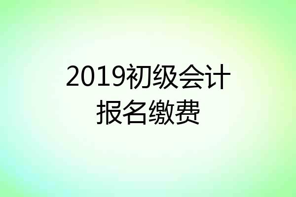 2019初级会计报名缴费