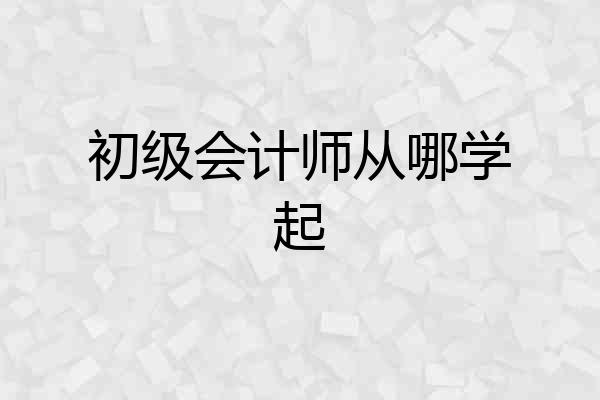 初级会计师从哪学起