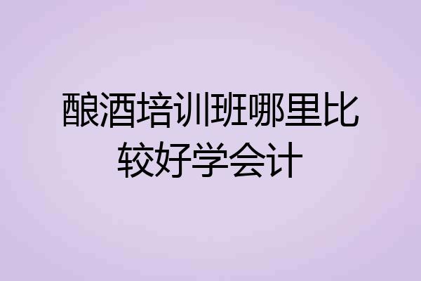 酿酒培训班哪里比较好学会计