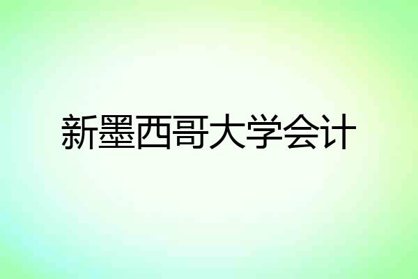 新墨西哥大学会计