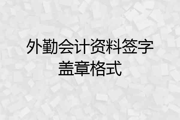 外勤会计资料签字盖章格式
