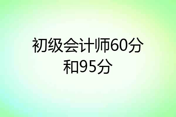 初级会计师60分和95分