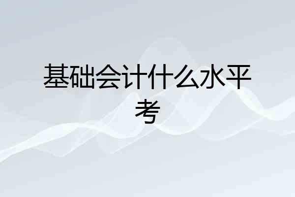 基础会计什么水平考
