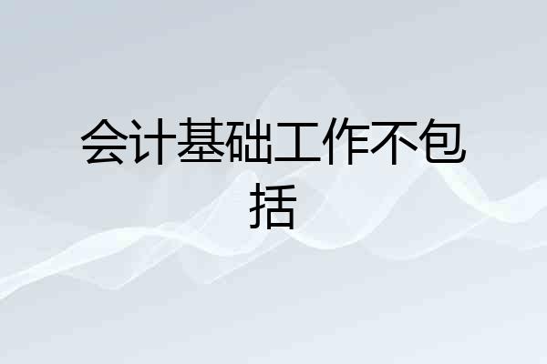 会计基础工作不包括