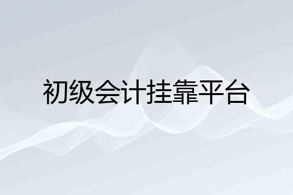 初级会计挂靠平台