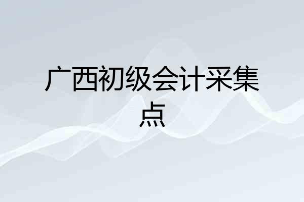 广西初级会计采集点