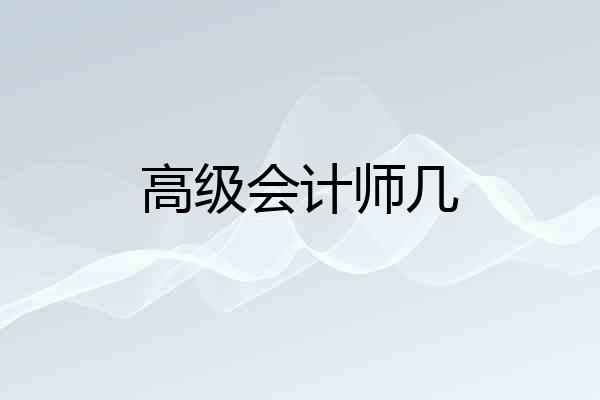 高级会计师几