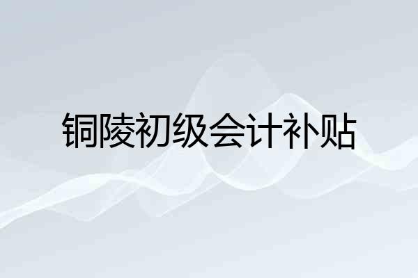 铜陵初级会计补贴