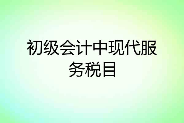 初级会计中现代服务税目