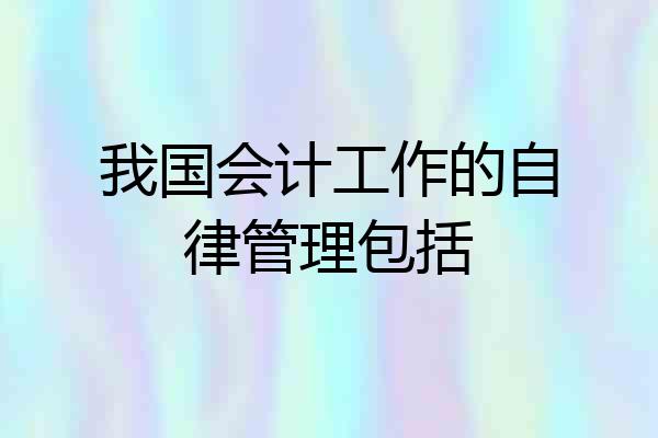 我国会计工作的自律管理包括