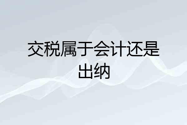 交税属于会计还是出纳