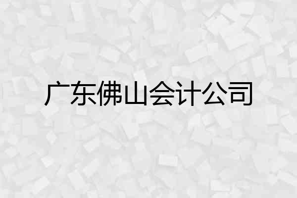 广东佛山会计公司