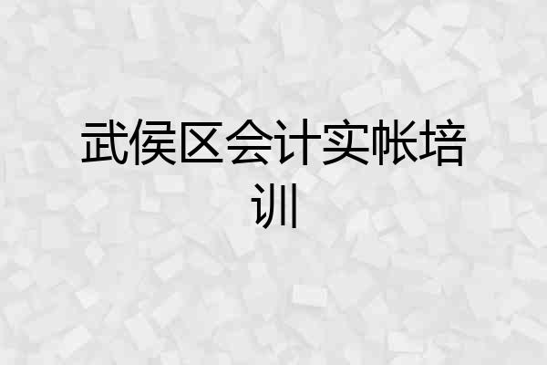 武侯区会计实帐培训