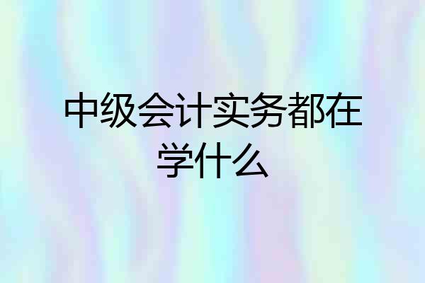 中级会计实务都在学什么