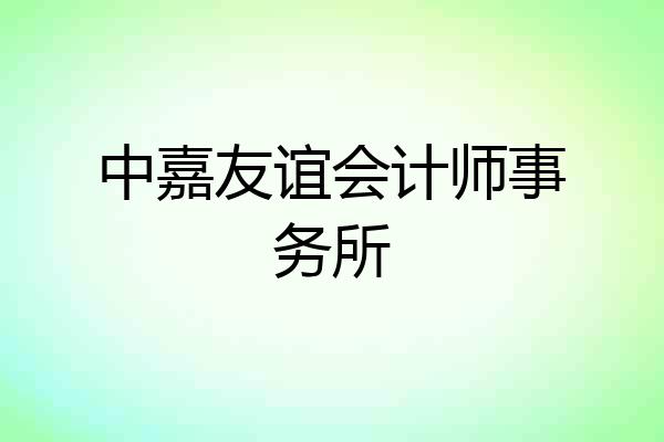 中嘉友谊会计师事务所