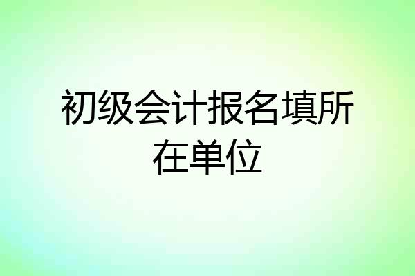初级会计报名填所在单位