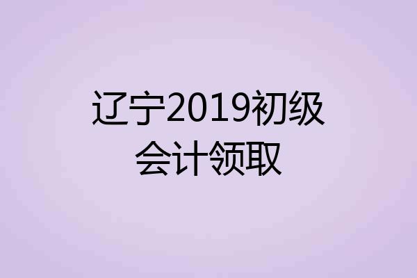 辽宁2019初级会计领取