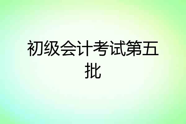 初级会计考试第五批
