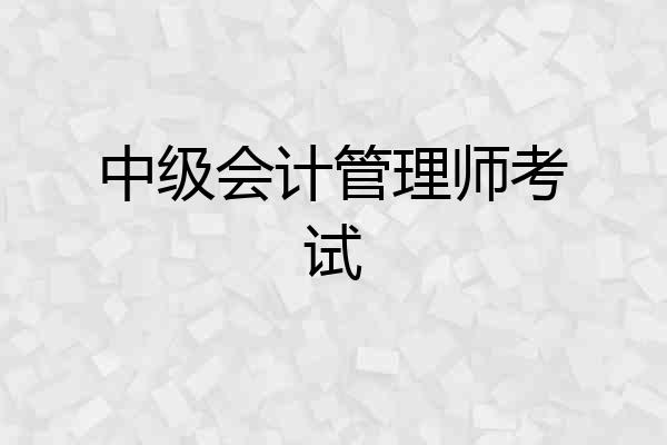 中级会计管理师考试