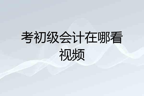 考初级会计在哪看视频