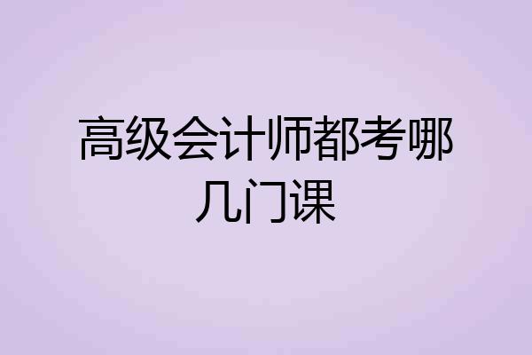高级会计师都考哪几门课